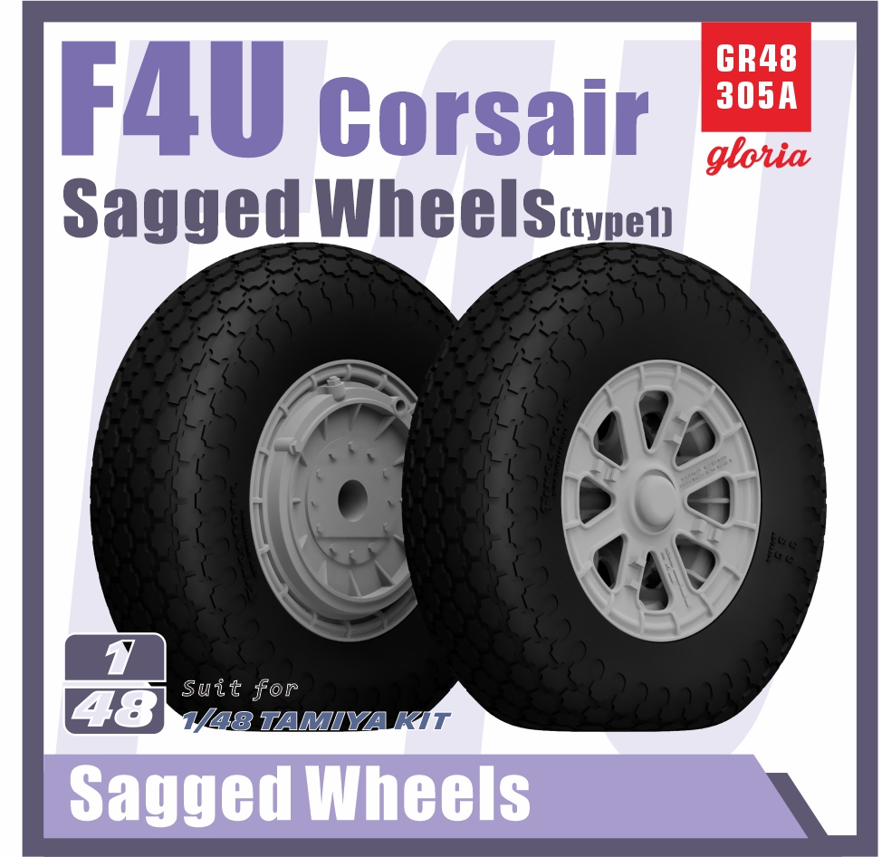 GR48305A  дополнения из смолы  F4U Corsair Sagged wheels (Type 1)  (1:48)