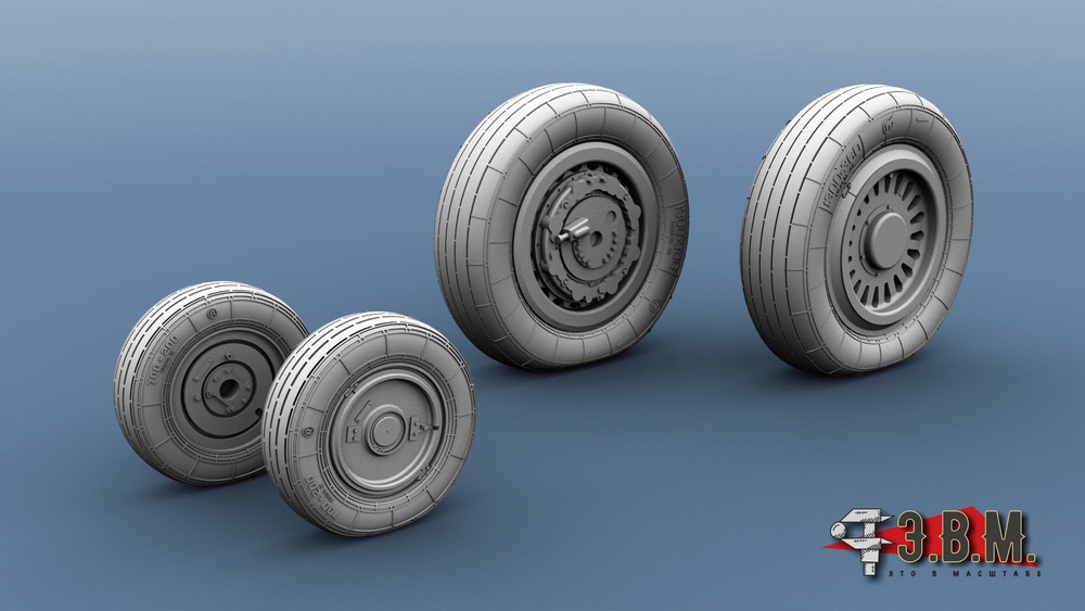 RS48012  дополнения из смолы  М&Г-25 Колеса шасси (Тип-2)  (1:48)