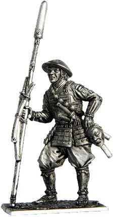 228 M  миниатюра  Асигару с трофеями, 2-пол.16-нач.17вв.