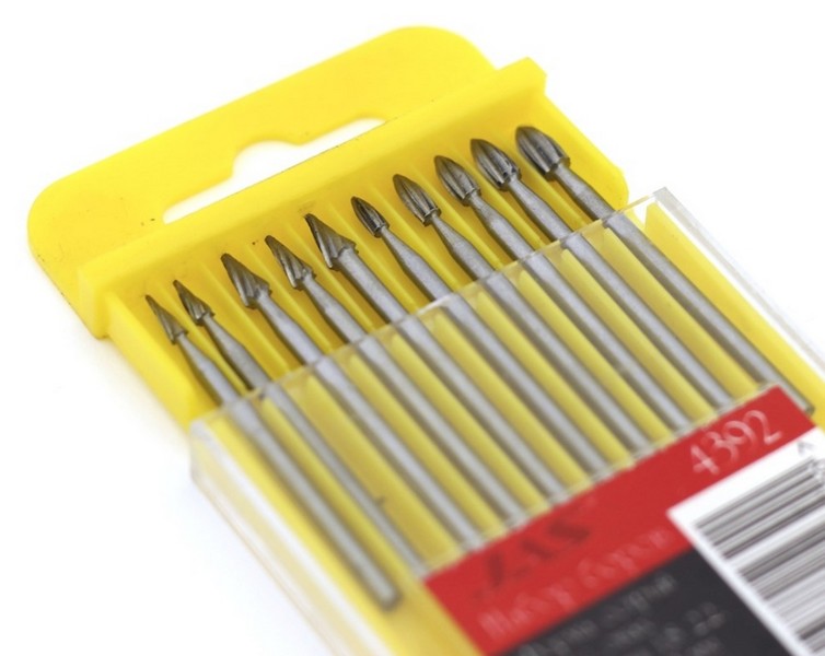 4392  электроинструмент  Набор боров, металл HSS, овал, остр. конус, размер 1,8; 2,2; 2,6; 3,0; 3,4м